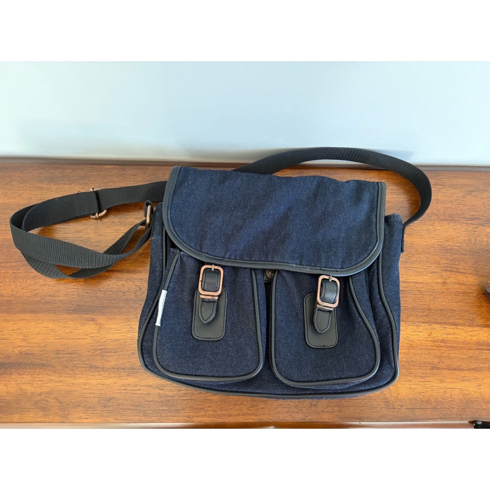 Mary-Kate Ashley Vintage Y2K Denim Messenger Crossbody Bag Utility Cargo Purse